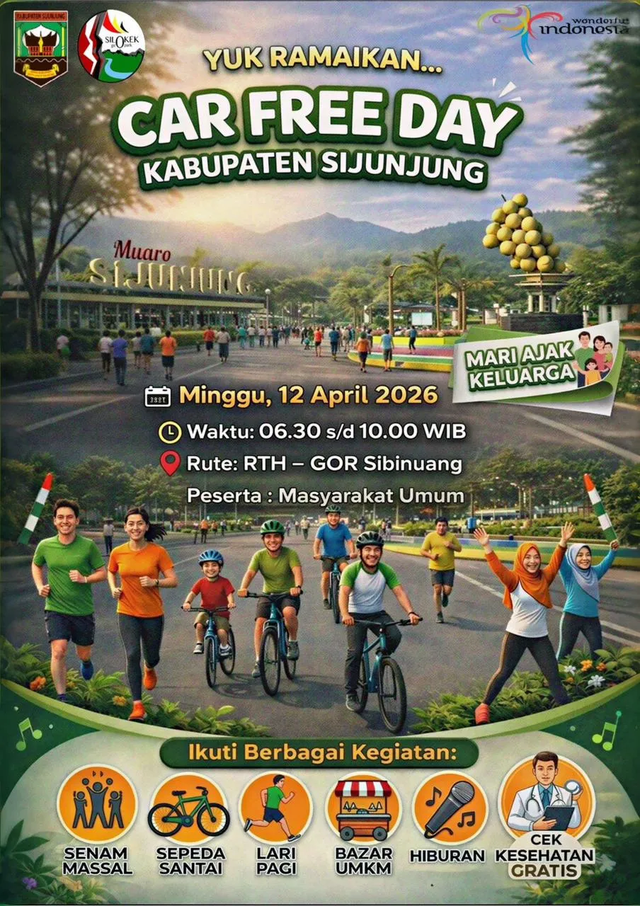 Sijunjung Gelar Car Free Day, Warga Diajak Hidup Sehat dan Dukung UMKM