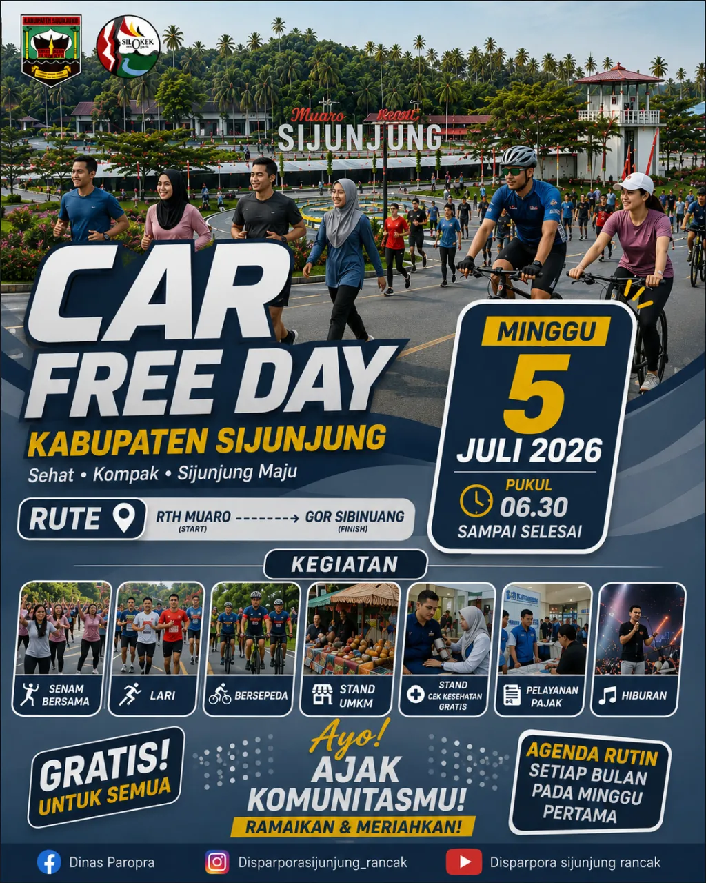 Car Free Day Kembali Hadir, Wujudkan Sijunjung yang Sehat dan Semakin Maju